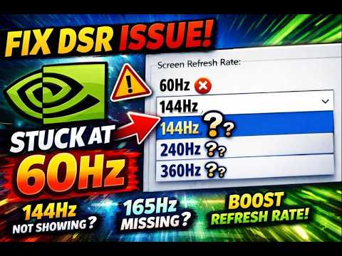 NVIDIA DSR Breaks High Refresh Rate (60Hz Only) — FIXED