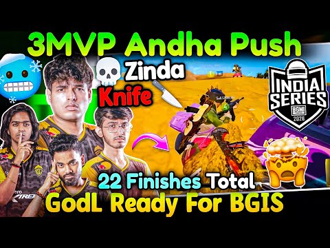 3MVP Andha Push🥶 Admino Zinda Knife🔪💀GodL Ready For BGIS🔥 22 Finishes Total📈