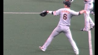 20190919 下半身の張りからスタメン復帰した坂本勇人の試合前の様子 4