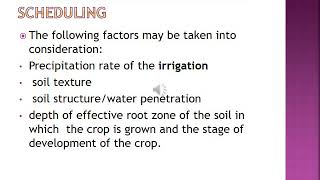 irrigation scheduling