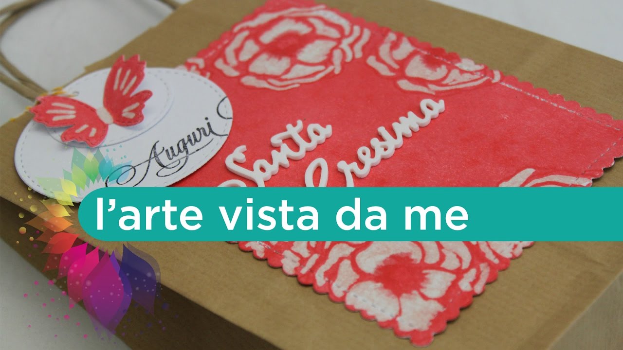 Busta regalo fai da te:Santa Cresima-tecnica con candeggina-Bleach technique