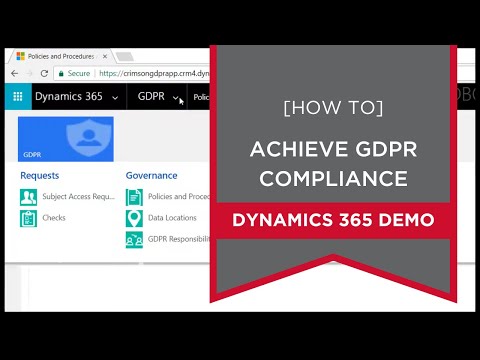 GDPR Compliance Manager for Microsoft Dynamics 365