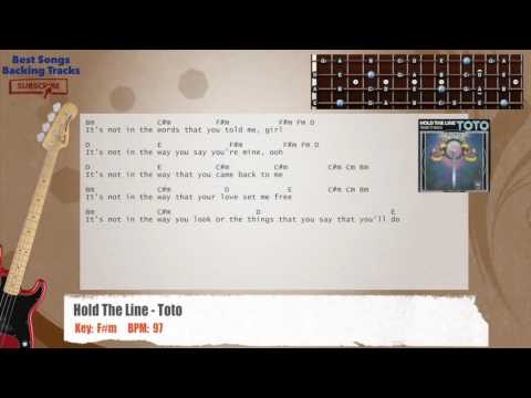 🎻 Hold The Line - Toto Bass Backing Track with chords and lyrics