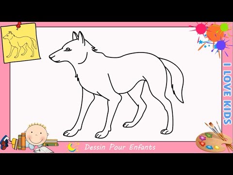Dessin loup FACILE etape par etape - Comment dessiner un loup FACILEMENT 2