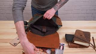 Рюкзак з боковими кишенями canvas 20112 Vintage світло-сірий