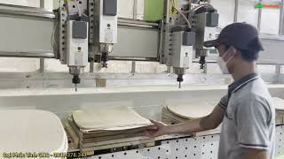 Máy cắt tựa ghế Flywood Woodmaster, cắt 2 sản phẩm cùng lúc WM-4DR2