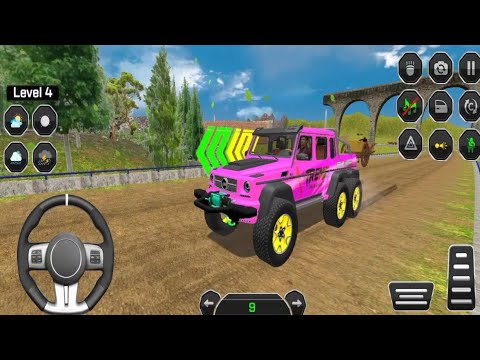 Ultimate 6x6 Offroad Jeep Driving 🚙 | Level 4 Mud Track Challenge | Offroad Simulator Game