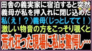 【スカッと】田舎の義実家に宿泊すると突然義母が私を押入れに閉じ込めた私（え！？）義母（じっと?