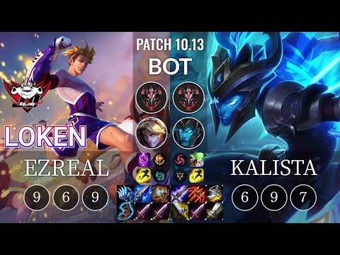 JDG LokeN Ezreal vs Kalista Bot - KR Patch 10.13