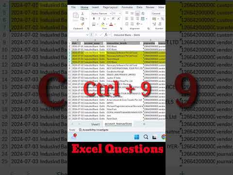 💡 Excel Shortcut Trick 🔥 | Hide & Unhide Rows & Columns in Seconds! | Excel Tips in Hindi 2025