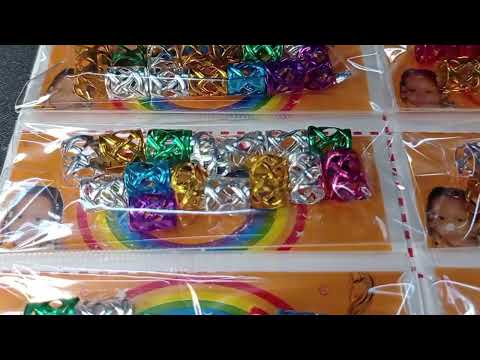 CARTELA ANÉIS COLORIDOS PARA TRANÇA COM 24 KITS COM 15UN