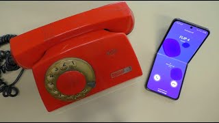 Samsung Galaxy Z Flip 4 vs Old Disc Phone Incoming Call