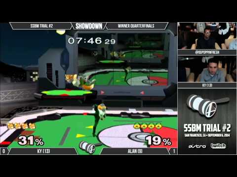 SSBM Trial #2 - Winner Quarters: Ky (Marth, Fox) v Alan (Sheik, Peach)