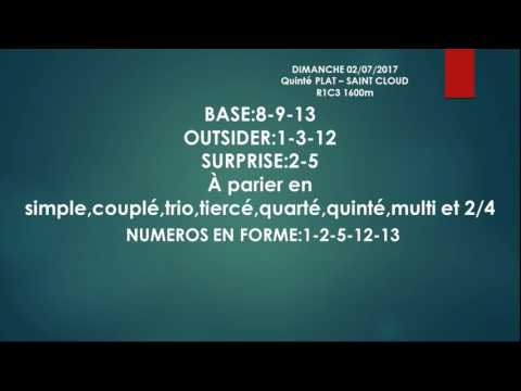 Pronostic quinté 02/07/2017