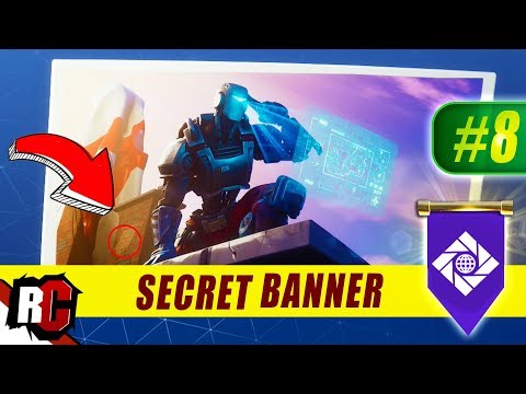 Secret Banner Location WEEK 8 Fortnite | Season 6 Hunting Party (Secret Battle Stars/Banners)