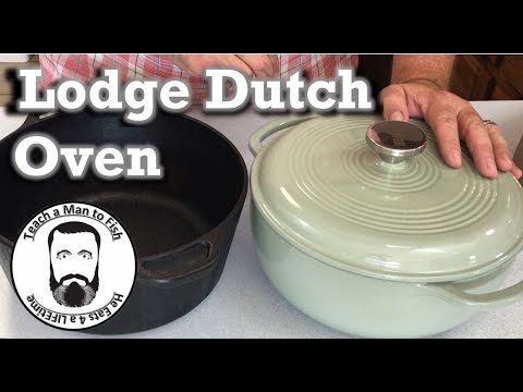 🔵 Unboxing NEW Lodge Enameled Cast Iron Dutch Oven - Bloom Collection - Teach a Man to Fish