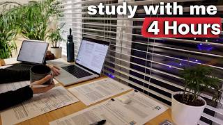 4-Hour Study With Me on a Rainy Night 🌧️ | Real-Time Focus (50/10 Pomodoro) | No Music