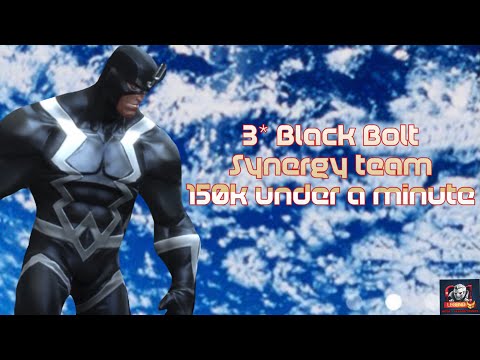 3 star Black Bolt, synergy team, doing over 150k damage in under 1 minute!