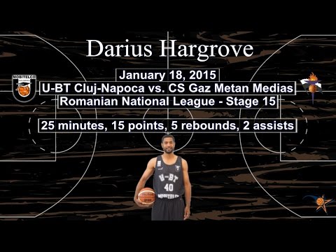 Darius Hargrove - U-BT Cluj vs Gaz Metan Medias 18 Jan 2015