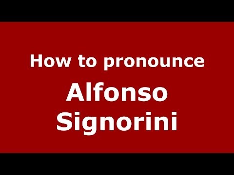 How to pronounce Alfonso Signorini (Italian/Italy) - PronounceNames.com