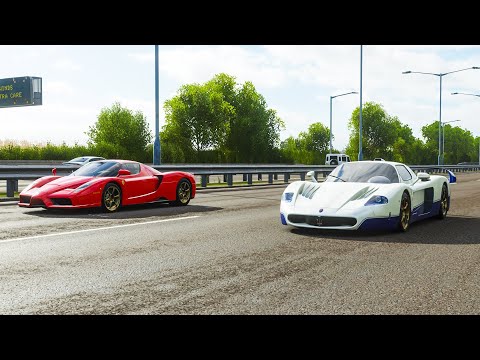 Thumbnail for Ferrari Enzo vs. Maserati MC12 - Forza Horizon 4 Drag Race by Maserati MC12