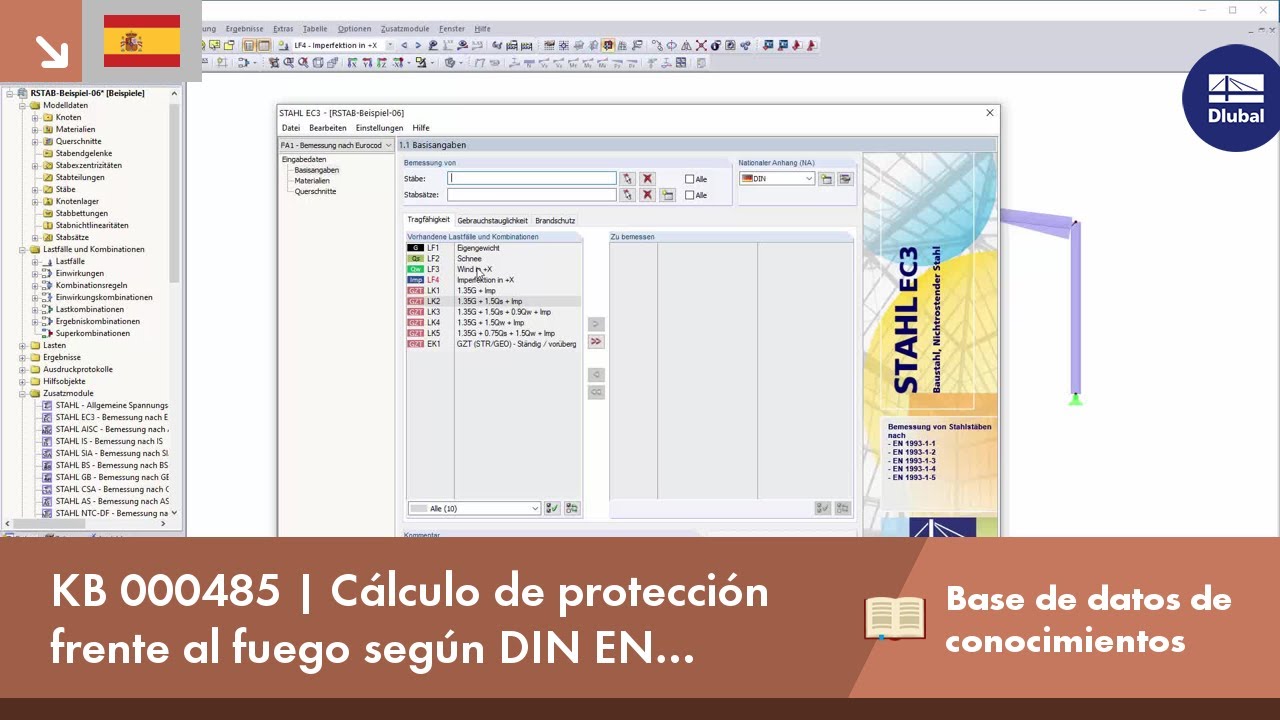 KB 000485 | Cálculo de protección frente al fuego según DIN EN 1993-1-2 (Eurocódigo 3)