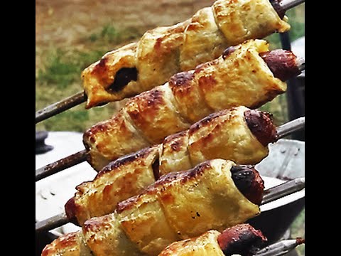 Chorizo Sausage rolls with bbq puff pastry