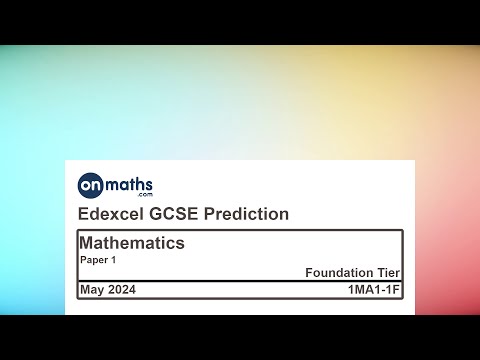 May 2024 Predicted Maths GCSE Paper 1 Edexcel (Foundation Paper 1) Non Calculator Exam 1MA1-1F