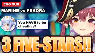 Marine & Pekora's Gacha & Jump Rope Battle!【Hololive/Houshou Marine & Usada Pekora/ENG Sub】