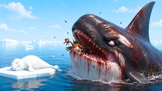 BALEIA FILHOTE atravessa o MAR ABERTO para enfrentar a MAIOR ORCA das profundezas e se torna HERÓI
