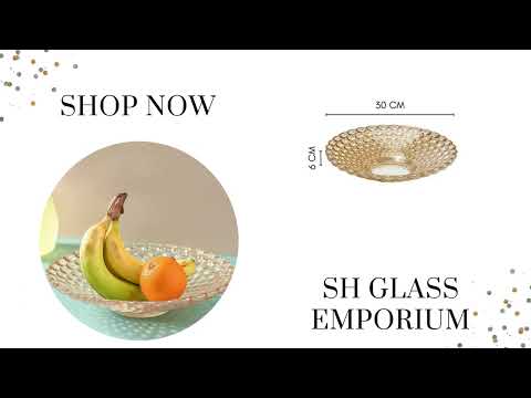 Luxurious elegance: glass bubble plate bowl with gold luster