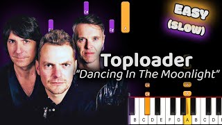 Toploader Dancing In The Moonlight Piano Tutorial! (Easy) SLOW 50% Speed