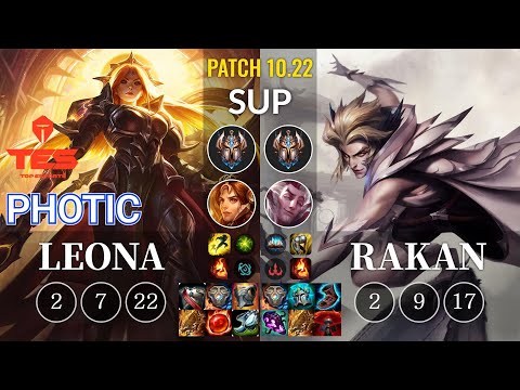 TES Photic Leona vs Rakan Sup - KR Patch 10.22