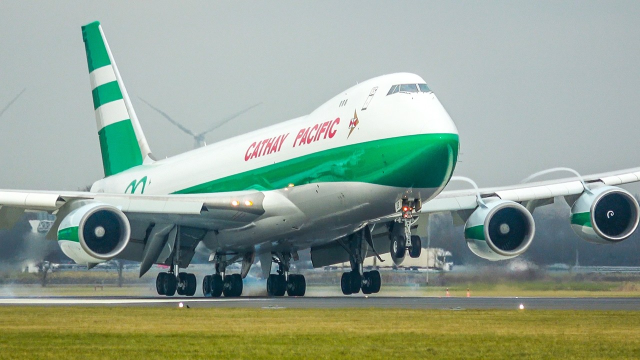 BOEING 747 RETRO LANDING - New Cathay Retro + 60 MINUTES B747 Only (4K)