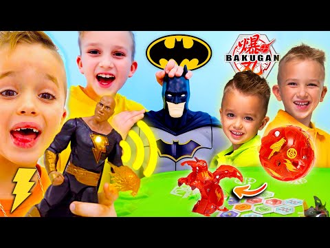 Vlad & Niki Battle Batman, Bakugan & Black Adam