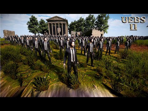 1,000 JOHN WICK DEFEND MT OLYMPUS FROM 2,000,000 GHOSTS | Ultimate Epic Battle Simulator 2 | UEBS 2
