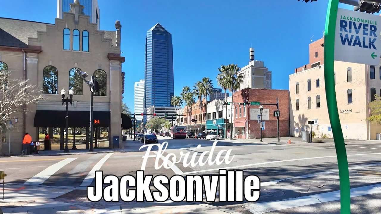 Immersive street-level walking tour through Jacksonville, FL, United States, showcasing authentic urban landscapes, local architecture, and the vibrant atmosphere of the city's neighborhoods
