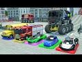 Frank's fire truck saves his friends from the villain's giant water truck - Talking vehicles