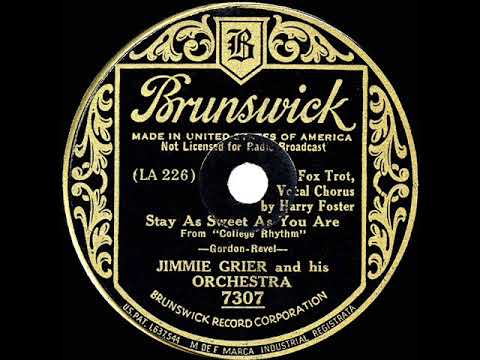 1934 HITS ARCHIVE: Stay As Sweet As You Are - Jimmie Grier (Harry Foster, vocal)