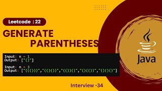 Generate Parentheses - Backtrack - Leetcode 22