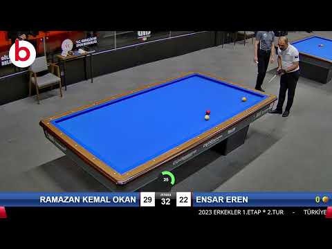 RAMAZAN KEMAL OKAN & ENSAR EREN Bilardo Maçı - 2023 ERKEKLER 1.ETAP-2.TUR