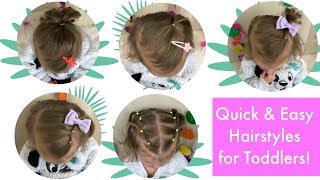 5 quick and easy toddler hairstyles (thin hair)!