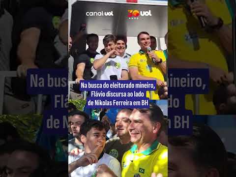 Flávio Bolsonaro faz campanha com Nikolas Ferreira em BH na tentativa de aumentar apoio em Minas