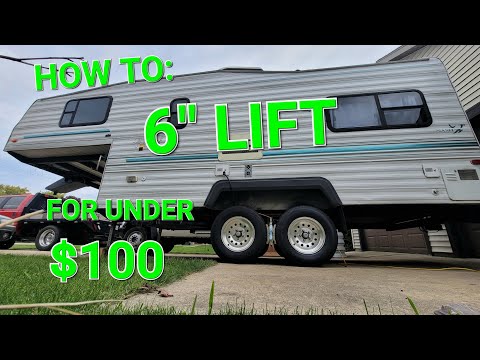 INSTALL A 6" LIFT KIT AXLE FLIP ON A 5TH WHEEL CAMPER TRAILER CHEAPLY USING A MIG WELDER - HOW TO