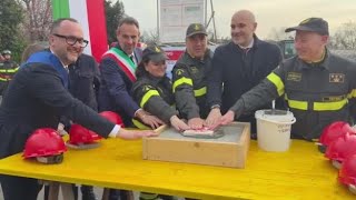 Treviso, posata la prima pietra nuovo Polo didattico dei vigili del fuoco