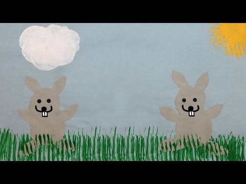 Peindre des lapins de Pâques avec une pomme de terre
