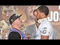 ANDY RUIZ STARES DOWN & TAUNTS ANTHONY JOSHUA TO HIS FACE YELLS  "AND STILL" DURING FACE OFF