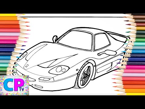 Ferrari F50 Super Racing Car,How to Color Ferrari F50,Racing Cars Coloring Pages