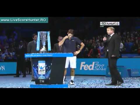 Federer vs Tsonga - Last Point and Award Ceremony at World Tour Finals 2011 Final