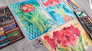 Watercolor on Yupo! Whimsy Wednesday // Let's Paint an Amaryllis!
